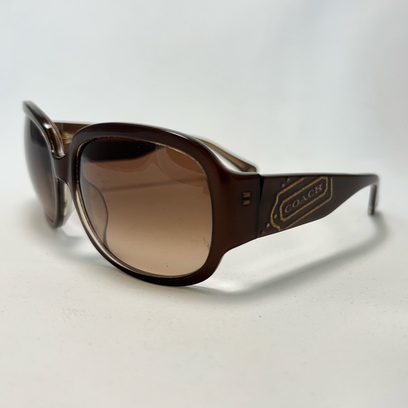 Coach Large Brown Square Sunglasses with Case - Frames Only - Picture 7 of 11